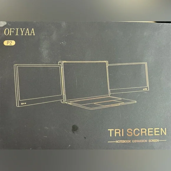 OFIYAA P2 Black Tri Screen Full HD IPS Display Portable Monitor For Laptop